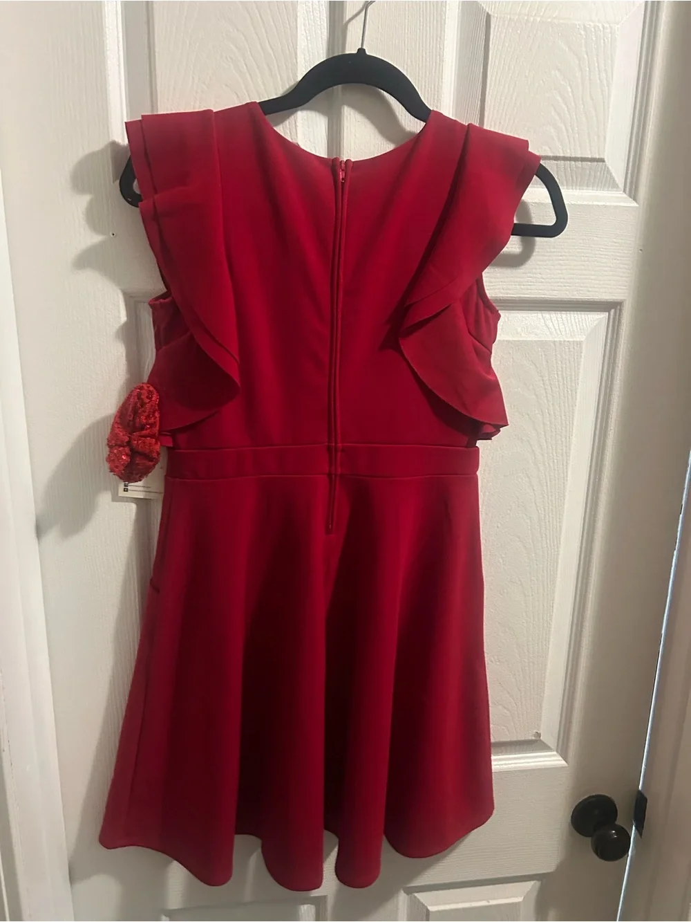 Girls' Red Ruffle Fit-and-Flare Dress